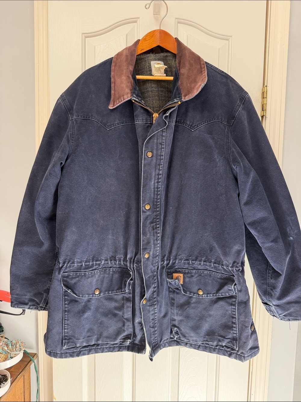 Vintage Carhartt Duck Canvas Rancher Coat Blanket Lined XL